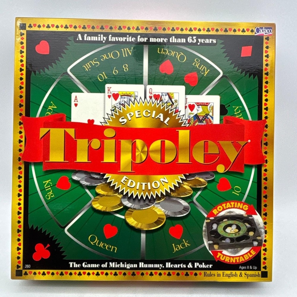 Tripoley Special Edition Cadaco Rotating Turntable Board Game Complete